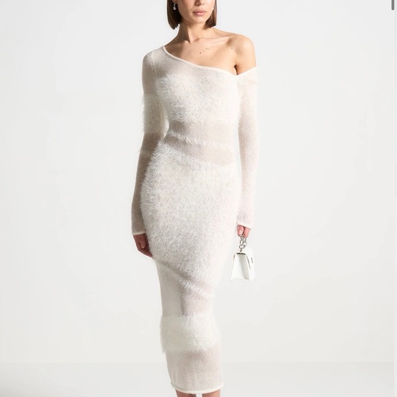 Maniere de Voir Off Shoulder Knitted Maxi Dress - Picture 1 of 4